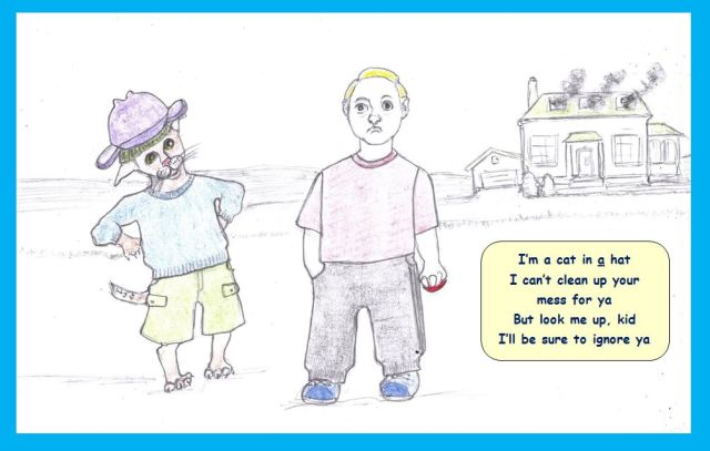 Cartoon of a cat in a hat