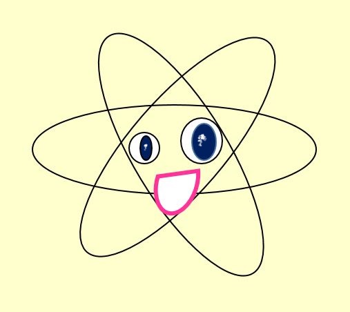 Cartoon of uranium atom