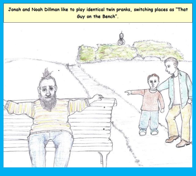 Cartoon of man sitting on park bench