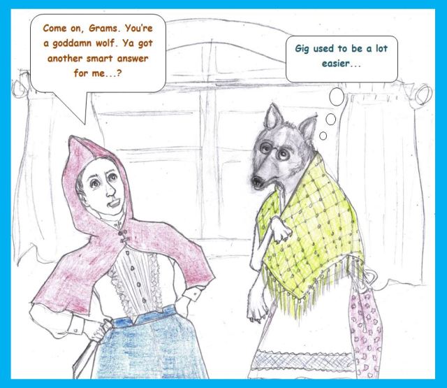 Cartoon of Little Red Riding Hood