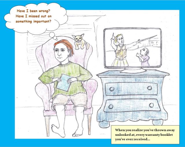 Cartoon of person asking existential question