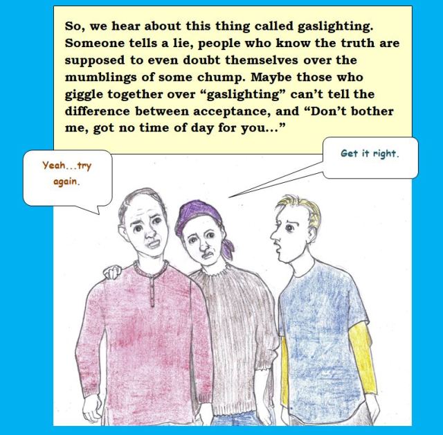 Cartoon of man telling likely story