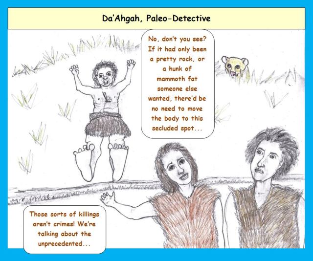 Cartoon of paleolithic murder