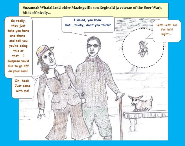 Cartoon of a couple walking together