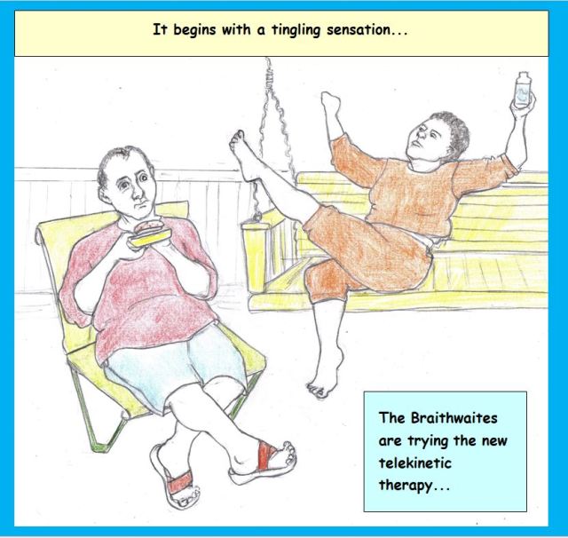 Cartoon of couple on deck