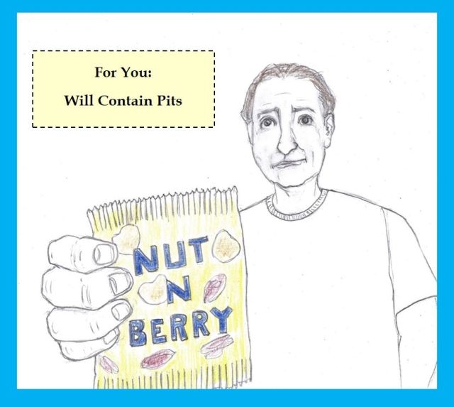 Cartoon of man with snack package