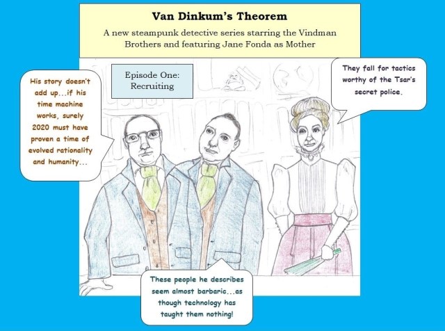 Cartoon of steampunk detective show