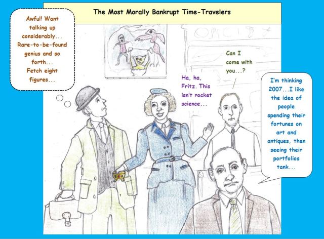 Cartoon of looting time travelers