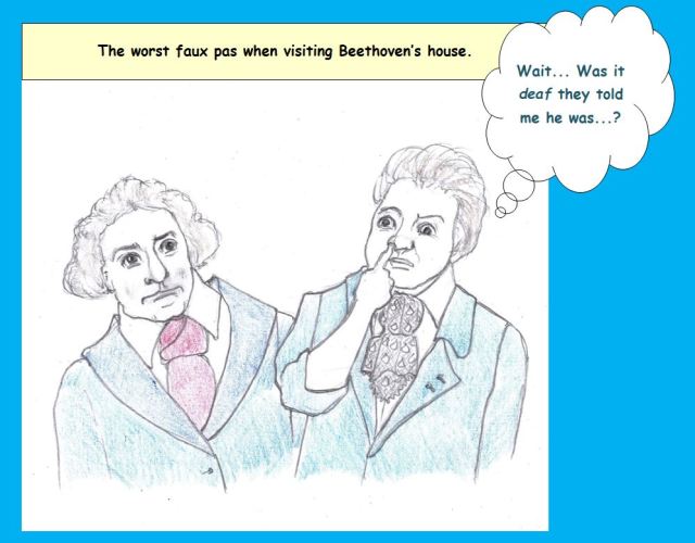 Cartoon of Beethoven and visitor