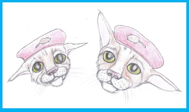 Cartoon of two kittens wearing berets
