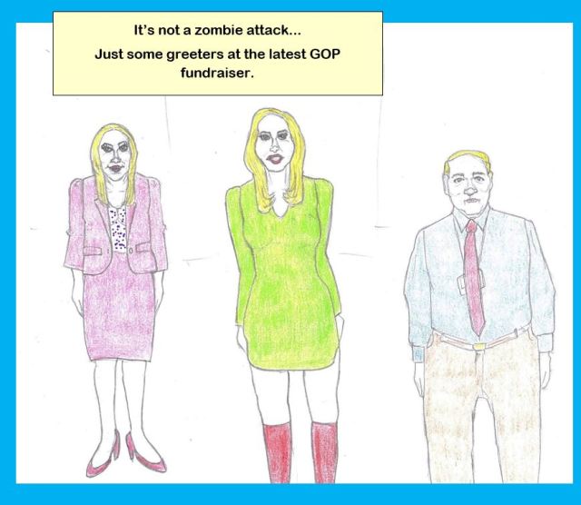 Cartoon of GOP greeters who all have Mar-a-Lago face